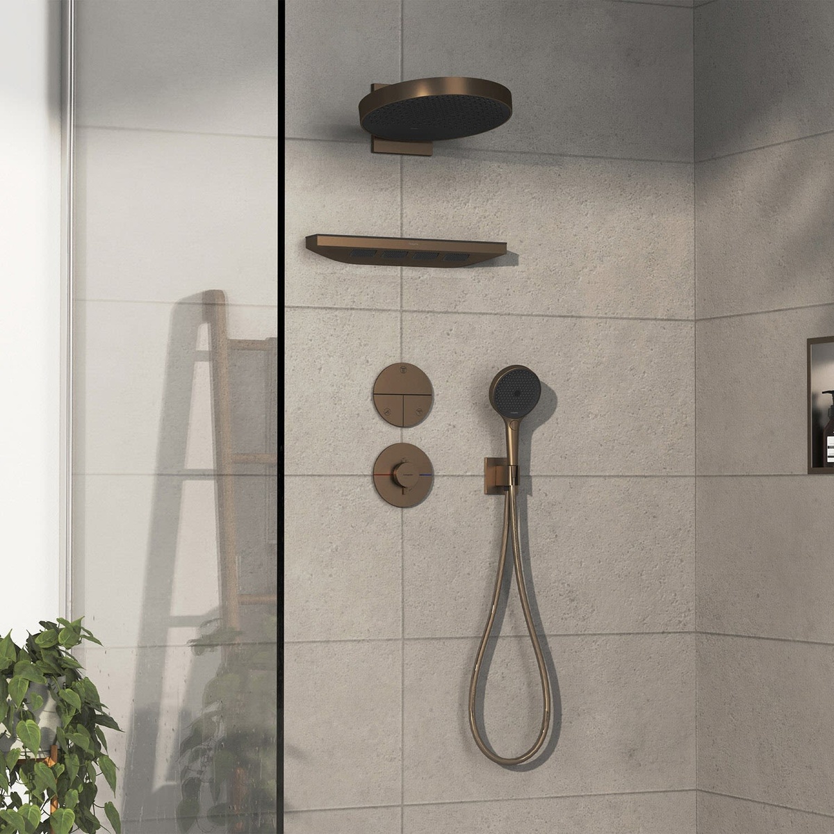 Переключатель потока HANSGROHE ShowerSelect Comfort S скрытого монтажа латунь бронза 15558140