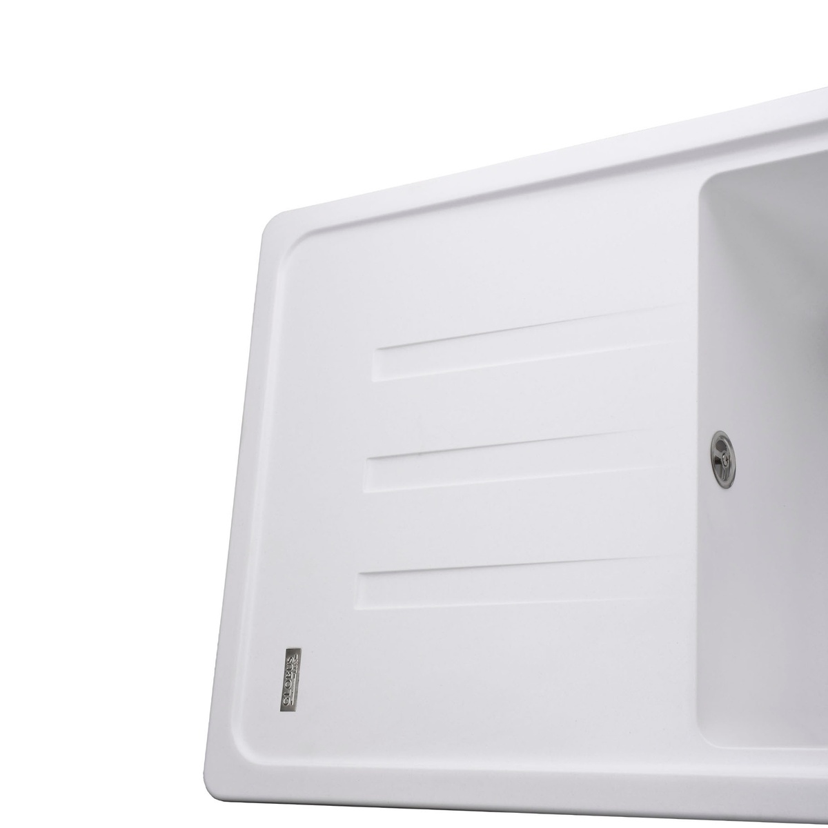 Мийка на кухню керамогранітна прямокутна GLOBUS LUX LUGANO 435мм x 780мм білий без сифону 000010664