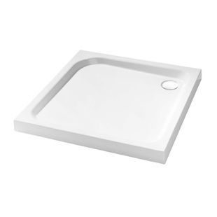 Піддон для душової кабіни HUPPE Verano 80x80x8см квадратний із штучного каменю без сифону білий 235010.055