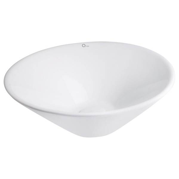 Раковина чаша накладная на столешницу в ванную 427мм x 425мм Q-TAP Amazon белая круглая QT0211K70W