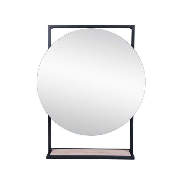 Дзеркало кругле для ванної з поличкою Q-TAP Taurus 85x68.6см із підсвіткою сенсорне увімкнення QT2478ZP700BWO