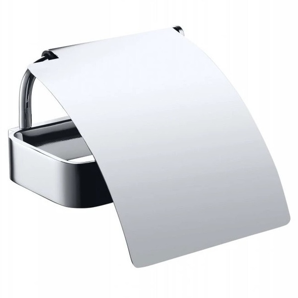 Тримач для туалетного паперу із кришкою BEMETA SOLO округлий металевий хром 139112012