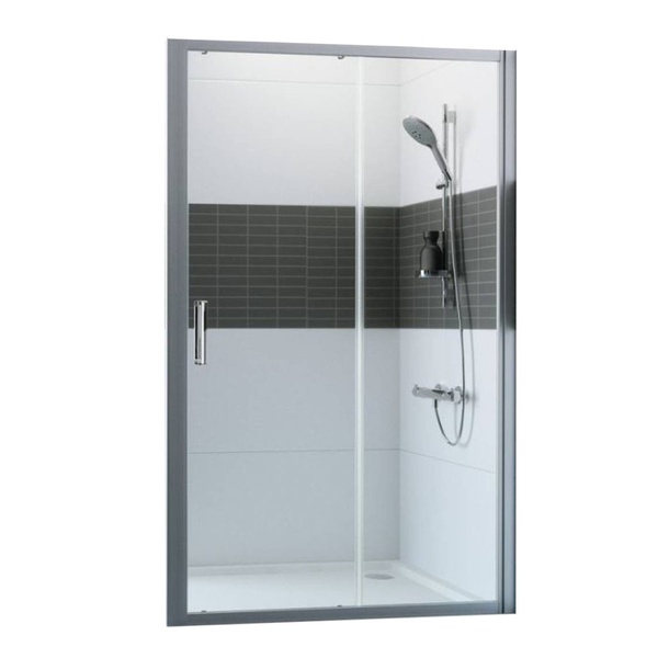 Двері скляні для душової ніші універсальні розсувні двосекційні HUPPE Classics 2 190x120см прозоре скло 6мм профіль хром C20402.069.322