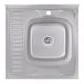 Кухонна мийка сталева квадратна накладна LIDZ 605мм x 605мм мікротекстура 0.6мм із сифоном LIDZ6060RDEC06 1 з 7