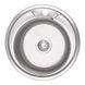 Мийка для кухні із нержавіючої сталі кругла LIDZ 490x490x165мм мікротекстура 0.6мм із сифоном LIDZ490A06MDEC 1 з 7