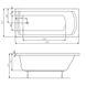 Ванна акрилова прямокутна ROCA LINEA 160см x 70см універсальна із ніжками A24T018000 2 з 3