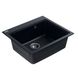 Мийка для кухні гранітна прямокутна PLATINUM 5852 VESTA 580x520x210мм без сифону чорна PLS-A25130 4 з 5