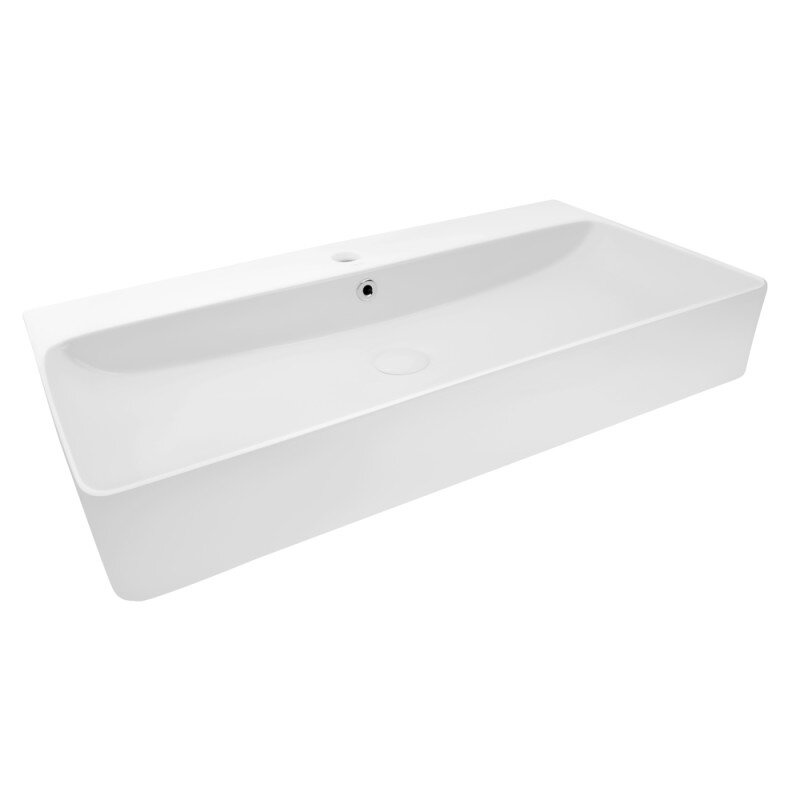 Раковина подвесная / накладная в ванную 805мм x 425мм Q-TAP Nando белый прямоугольная QT1211K419W