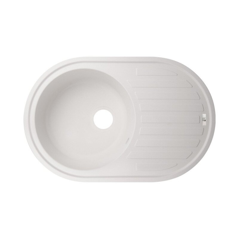 Раковина на кухню керамическая овальная LIDZ WHI-01 500мм x 780мм белый без сифона LIDZWHI10780500200