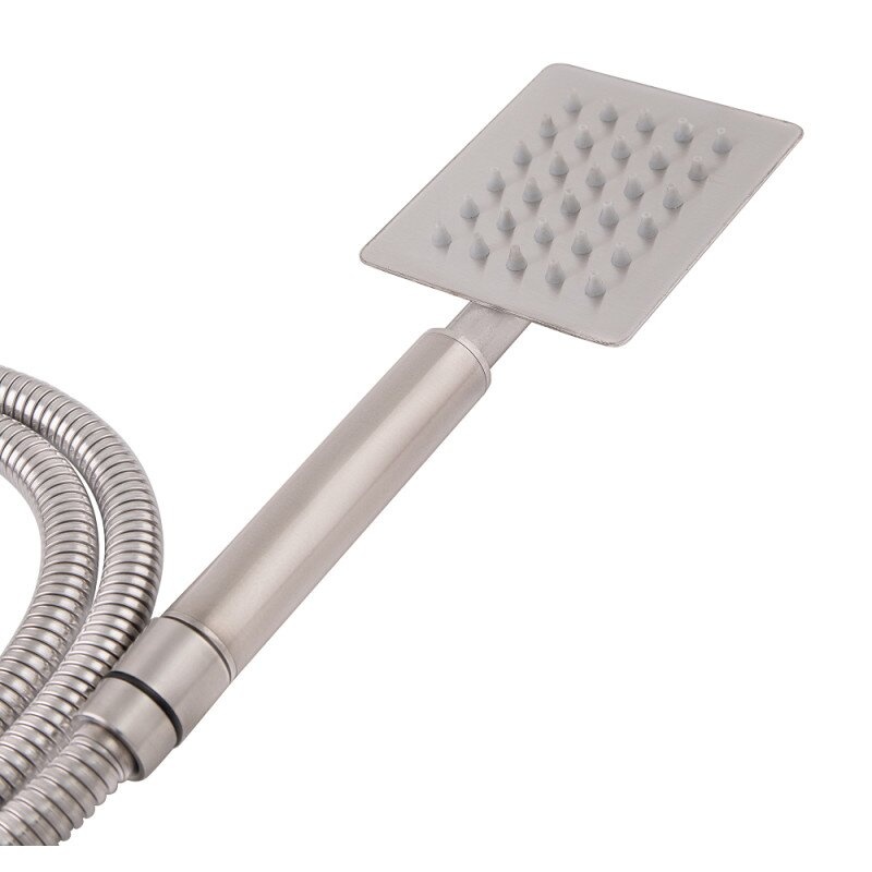 Кран для душової однозахватний LIDZ 10 30 сатин нержавіюча сталь з душовим набором LIDZNKS103001000