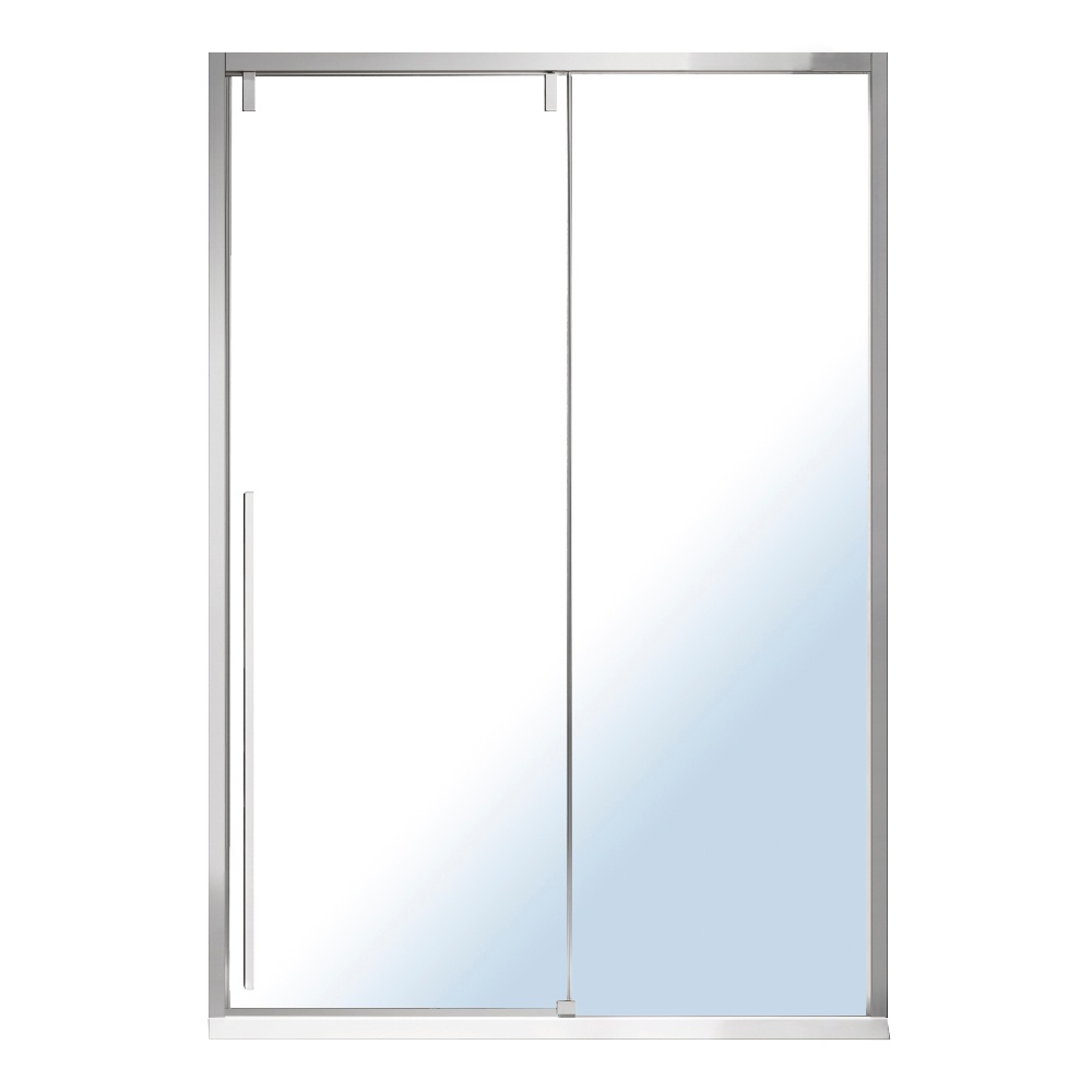 Дверь для душевой ниши VOLLE AIVA стеклянная раздвижная двухсекционная 195x120см прозрачная 6мм профиль хром 10-22-686