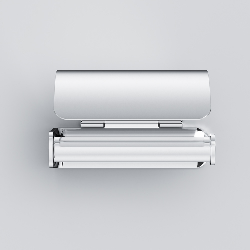 Тримач для туалетного паперу із кришкою AM.PM Inspire A50341464 округлий металевий хром