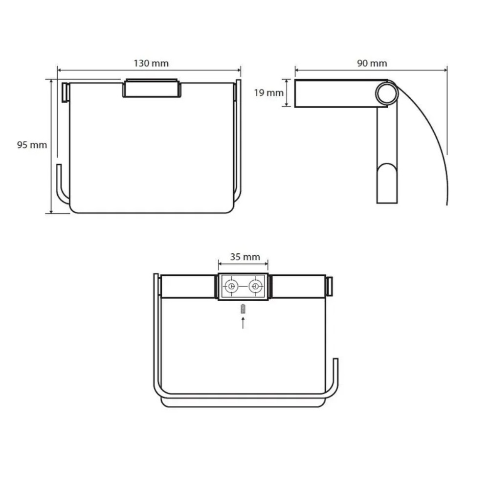 Держатель для туалетной бумаги с крышкой BEMETA Nero прямоугольный металлический черный 135012010