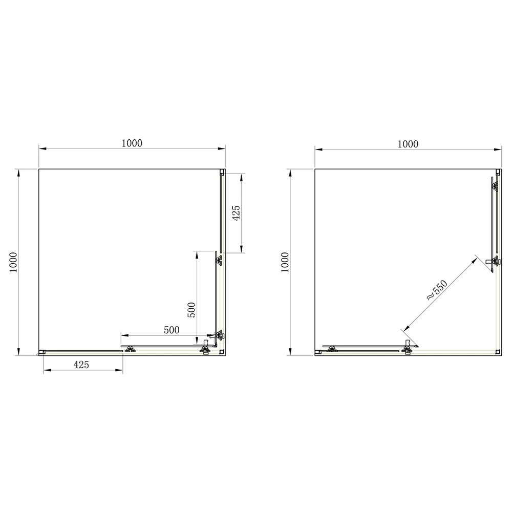 Кабина для душа квадратная угловая двухдверная без поддона PRIMERA Frame 100x100x190см прозрачное стекло 6мм профиль хром SHRC53106