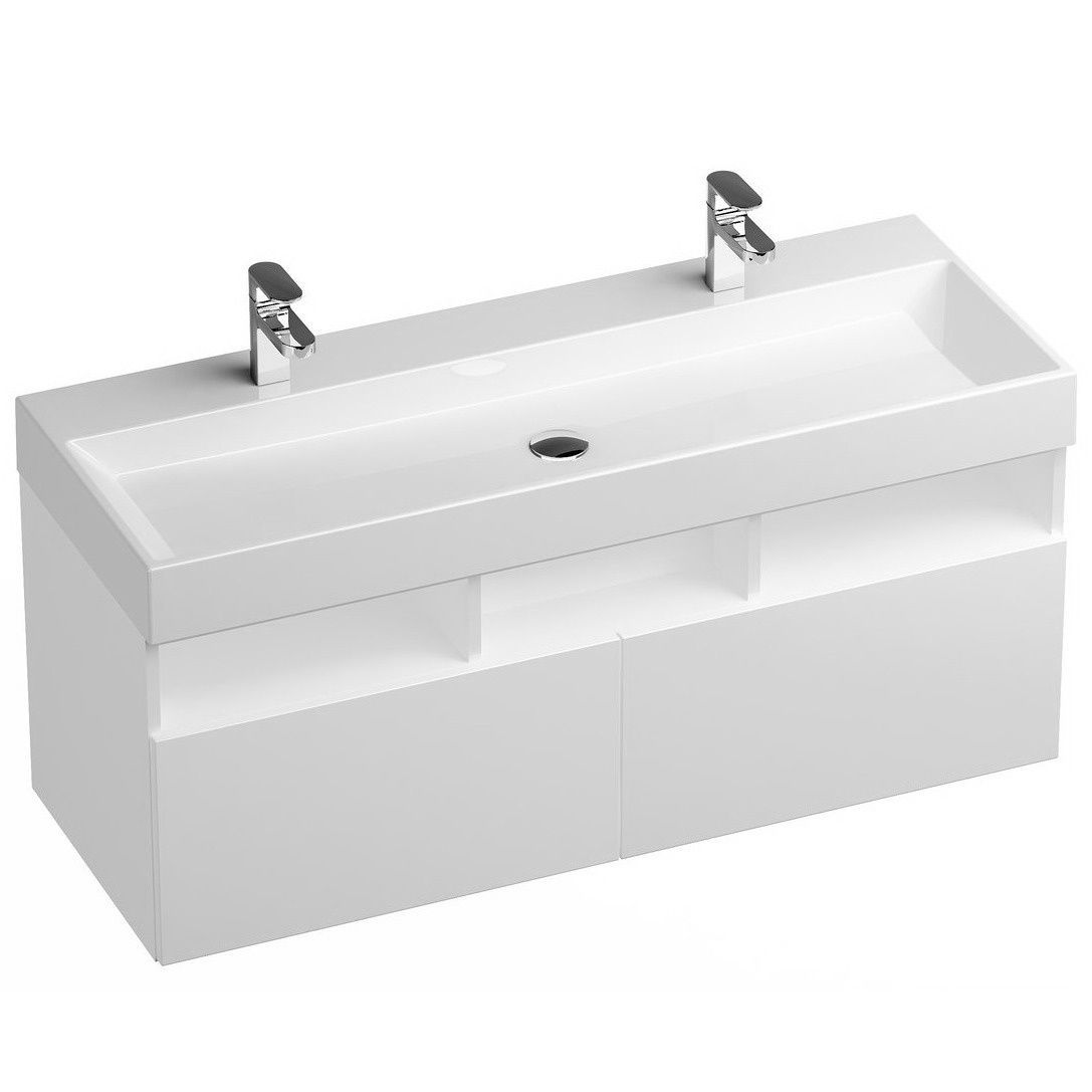 Умывальник подвесной RAVAK NATURAL DUO 1200x450x140мм прямоугольный белый XJO01212000