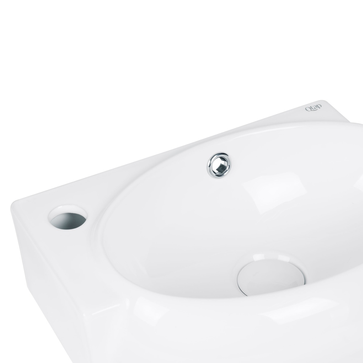 Умивальник підвісний для ванної 430мм x 280мм Q-TAP Leo білий овальна QT11115011LW