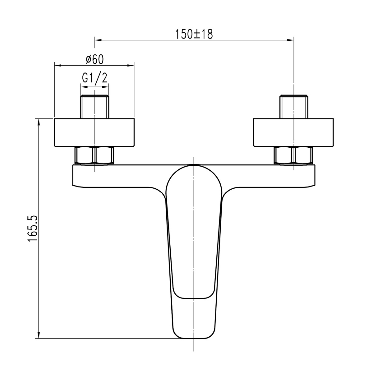 Змішувач для ванної одноважільний із коротким виливом TOPAZ CAPRI TCA-15101-H43 хром латунь 000027408