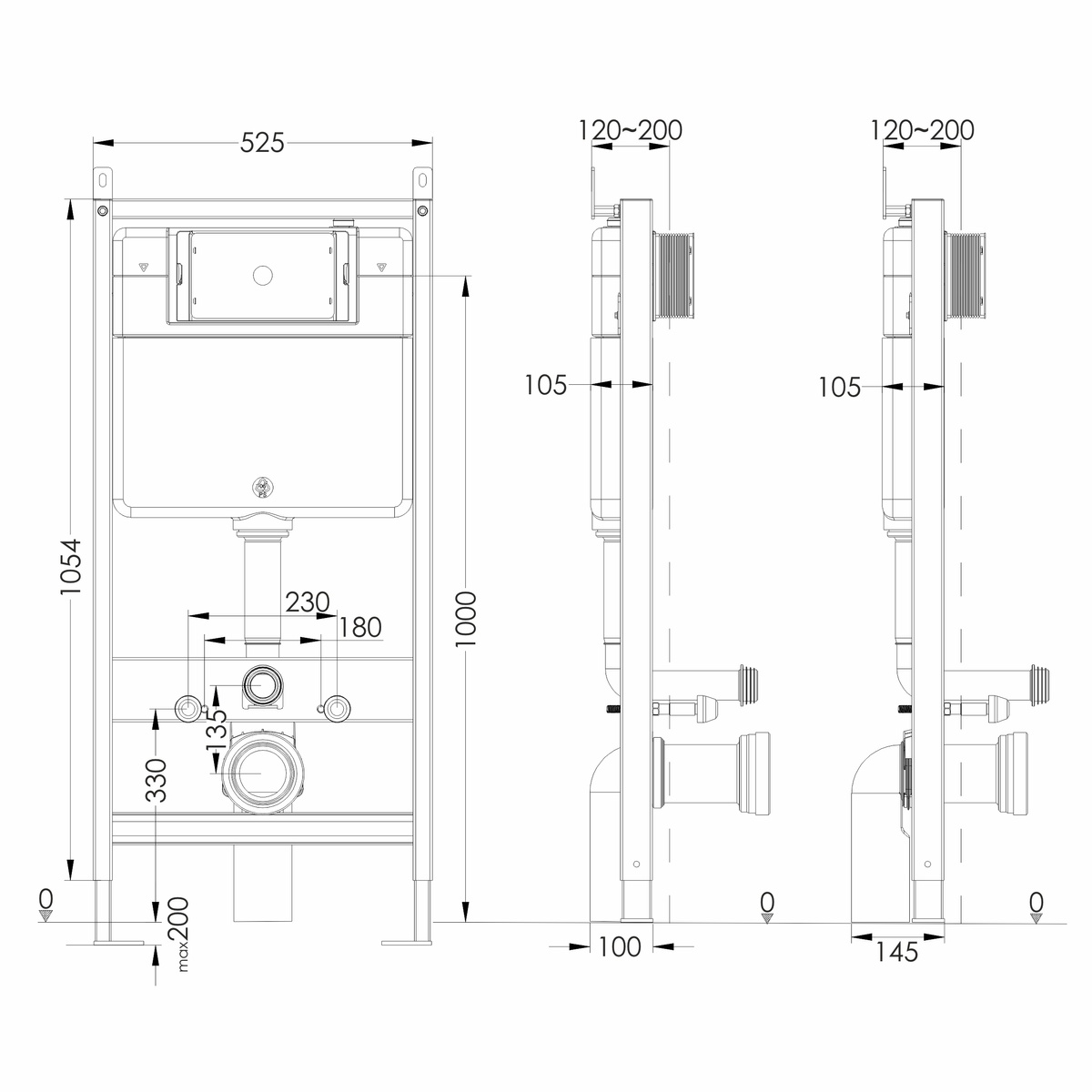 Инсталляция для унитаза VOLLE MASTER EVO SENSOR с кнопкой хром глянец сенсорной 2220.010301