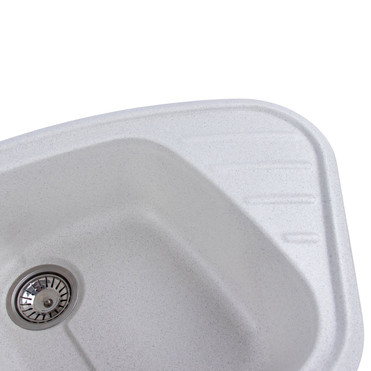Мийка для кухні гранітна кутова PLATINUM 9250UW LARGO 920x500x180мм без сифону на півтори чаші біла PLS-A24906