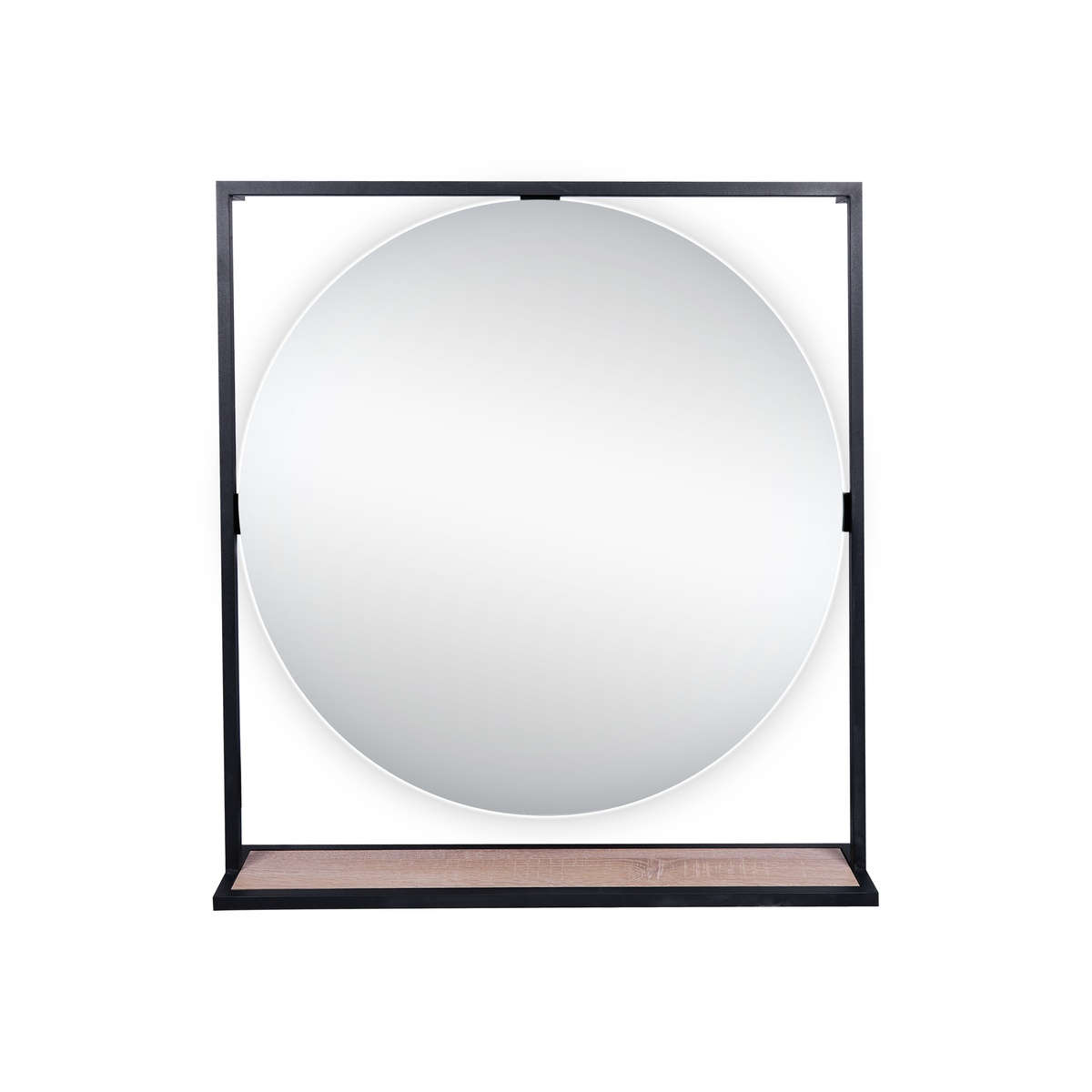 Дзеркало кругле для ванної з поличкою Q-TAP Taurus 85x80см із підсвіткою сенсорне увімкнення QT2478ZP800BWO