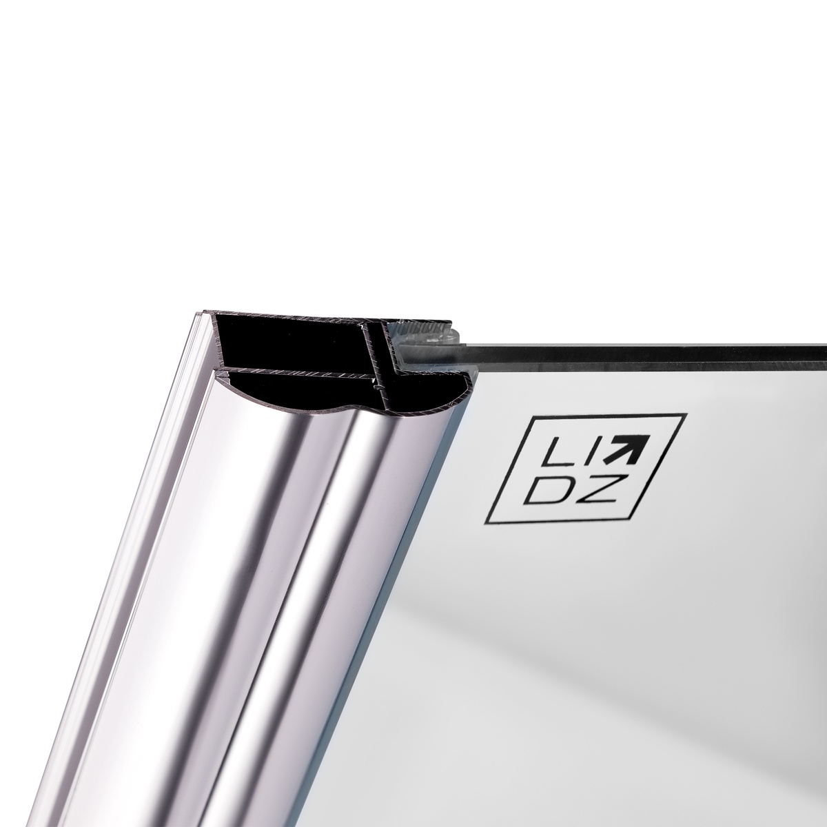 Шторка скляна для ванної дві секції розпашна 142x119.5см LIDZ Brama скло прозоре 6мм профіль хром LBSS120140LCRMTR
