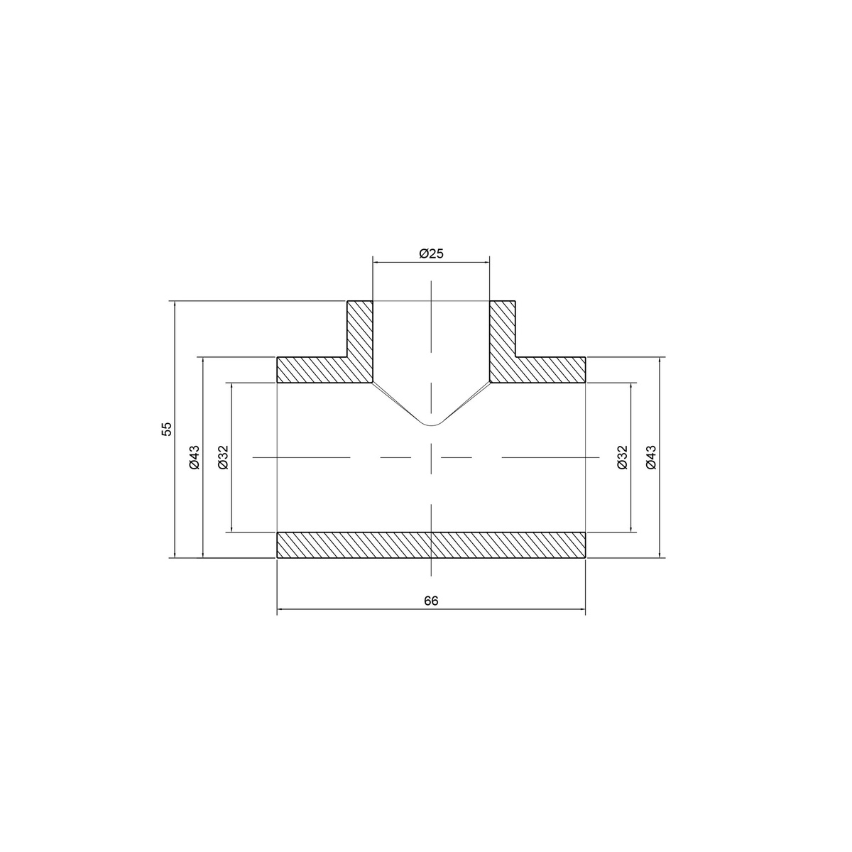 Трійник THERMO ALLIANCE PPR пайка 32x25x32 мм DSC103