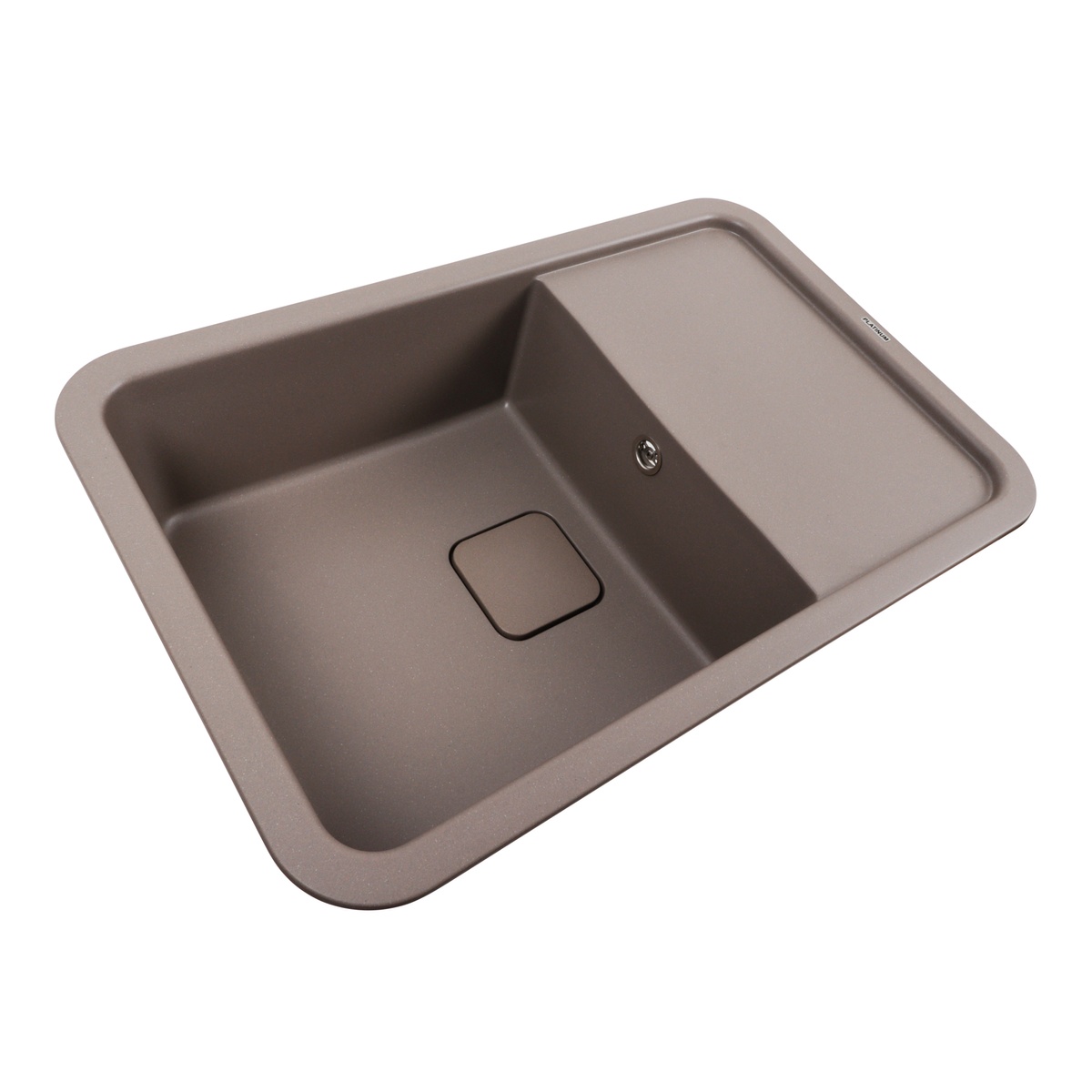 Мийка для кухні гранітна прямокутна PLATINUM 7850 CUBE 775x505x180мм без сифону коричнева PLS-A38112