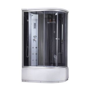 Гидромассажный бокс LIDZ c поддоном левосторонний Tani 80x120x219см матовый витраж 4мм профиль сатин LTSBM12080LSATHIGHGR