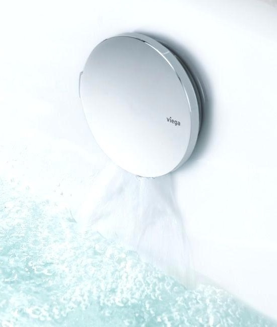 Сифон для ванны VIEGA Simplex Trio впуск 70мм с тросом выпуск косой хром 728007