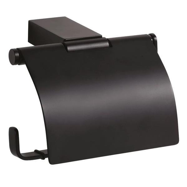 Тримач для туалетного паперу із кришкою BEMETA Nero прямокутний металевий чорний 135012010