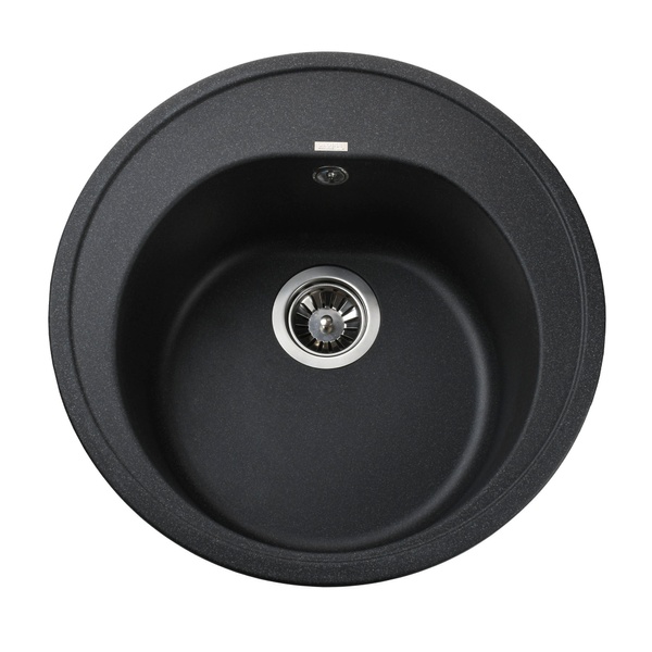 Раковина на кухню композитна кругла GLOBUS LUX MARTIN 510мм x 510мм чорний без сифону 000008862