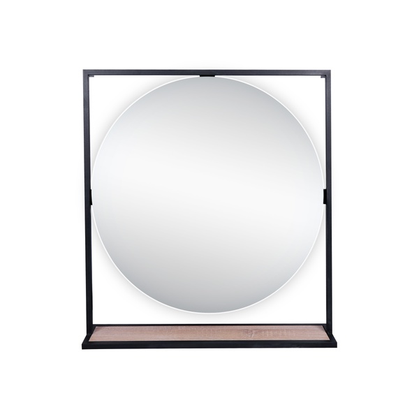 Дзеркало кругле для ванної з поличкою Q-TAP Taurus 85x80см із підсвіткою сенсорне увімкнення QT2478ZP800BWO