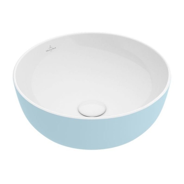Раковина чаша накладная на тумбу для ванной 430мм x 430мм VILLEROY&BOCH ARTIS синий круглая 417943BCW0
