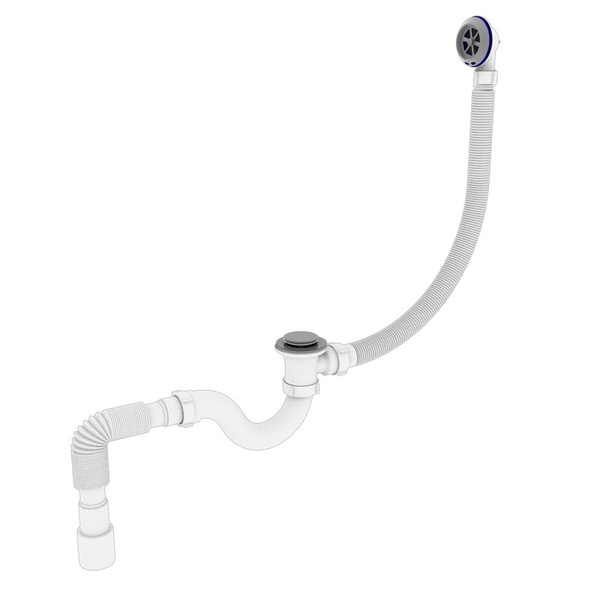Сифон для ванної KRONOPLAST впуск 70мм Click-Clack гофрований випуск сатин SV27200133