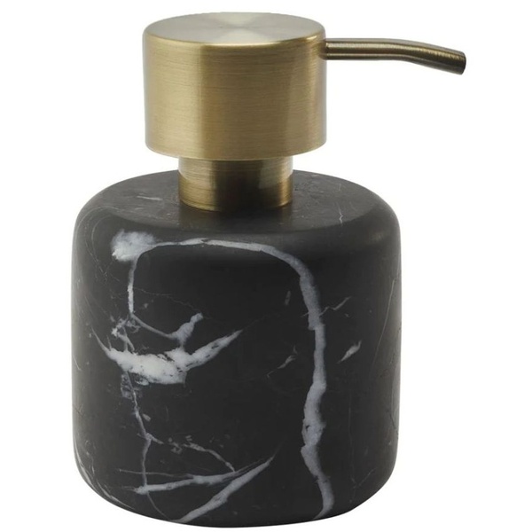 Дозатор для жидкого мыла AQUANOVA Nero настольный на 100мл округлый из камня черный NERDIM-09
