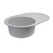 Мийка для кухні гранітна овальна PLATINUM 7750 LIRA 770x500x200мм без сифону біла PLS-A25080 3 з 5