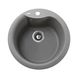Кухонная мойка из искусственного камня круглая GLOBUS LUX ORTA 485мм x 485мм серый без сифона 000021892 1 из 5