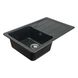 Мийка для кухні гранітна прямокутна PLATINUM 7850 VERONA 780x500x180мм без сифону чорна PLS-A27553 3 з 5