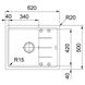 Мойка для кухни гранитная прямоугольная FRANKE BASIS BFG 611-62 620x500x200мм без сифона бежевая 114.0306.795 2 из 2