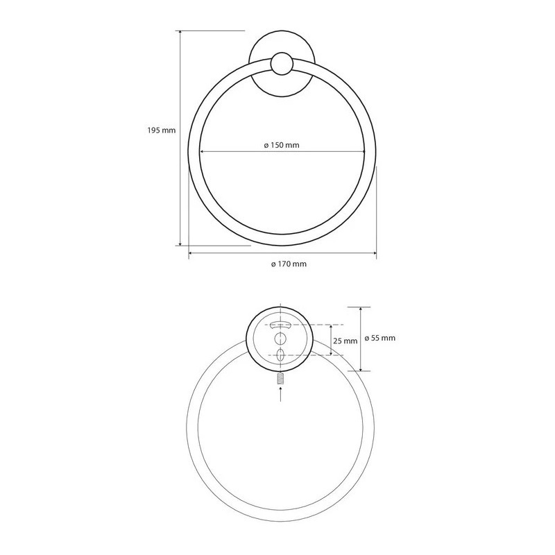 Держатель-кольцо для полотенец BEMETA Dark 170мм округлый металлический черный 104104060