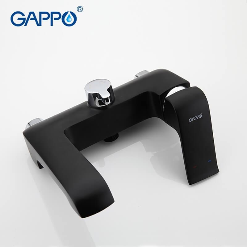 Змішувач для ванної одноважільний із коротким виливом GAPPO чорний латунь G3250