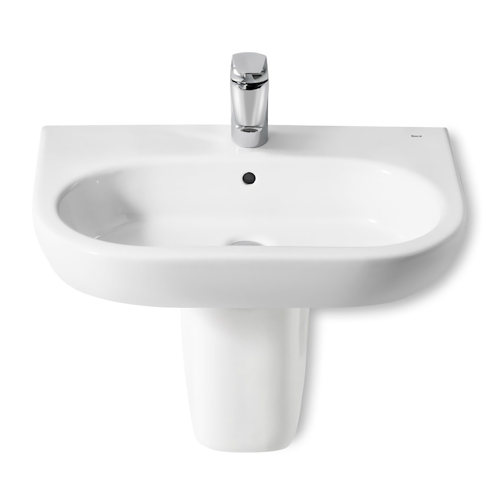 Раковина подвесная в ванную 650мм x 460мм ROCA MERIDIAN-N белый полукруглая A327241000