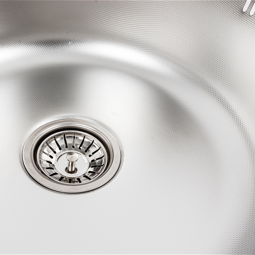 Мийка для кухні із нержавіючої сталі овальна PLATINUM 7750 770x500x180мм мікротекстура 0.8мм із сифоном PLS-A487