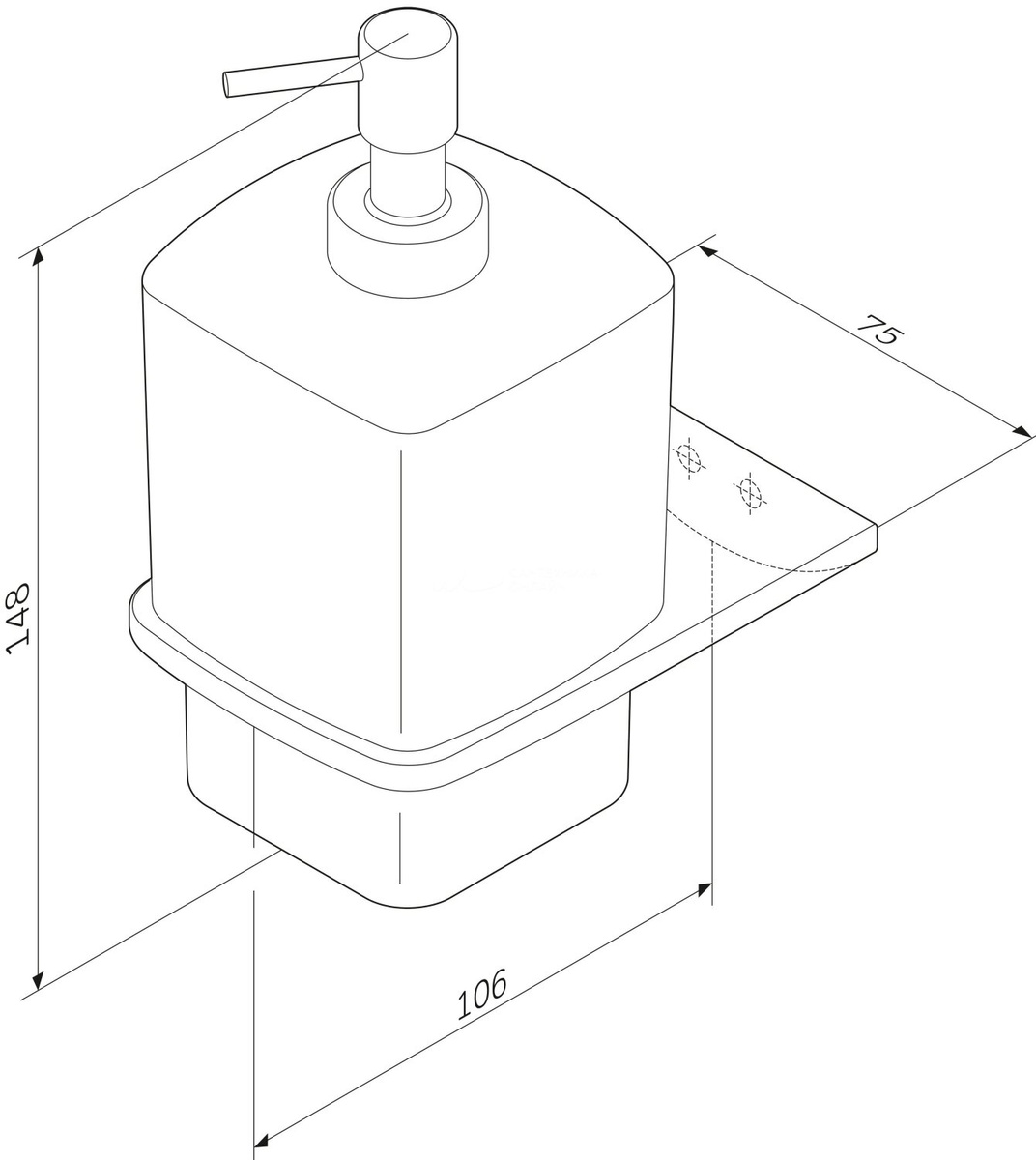 Дозатор для жидкого мыла настенный AM.PM Inspire 2.0 хром 250мл стекло A50A36900