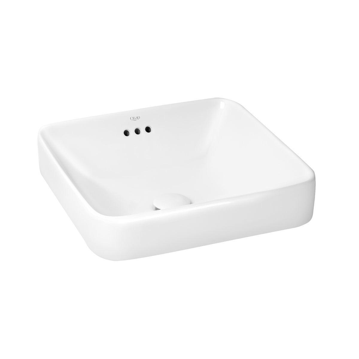 Умивальник врізний для ванної на стільницю 420мм x 420мм Q-TAP Jay білий квадратна QT0711K424W