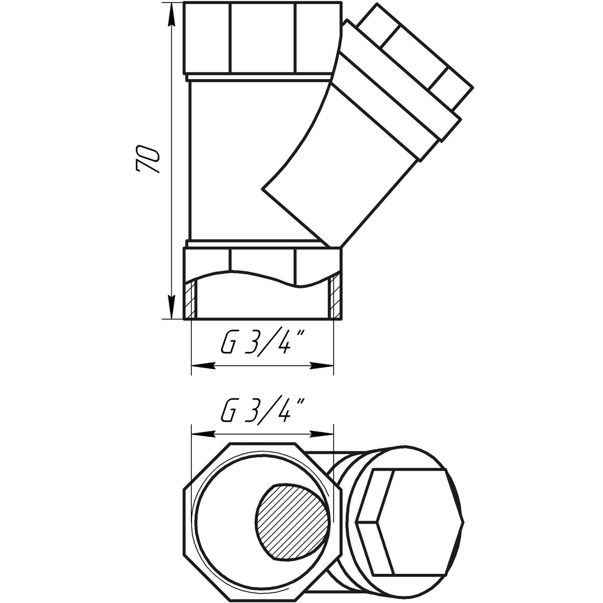 Фильтр грубой очистки SELBA SL1512 косой 3/4" 000010259