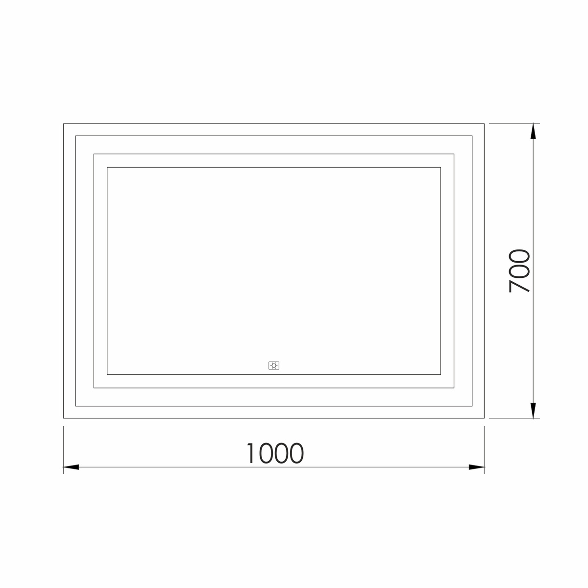 Зеркало в ванную IMPRESE KARLOV 70x100см c подсветкой прямоугольное m08607600MB