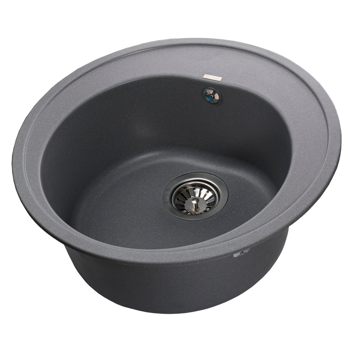 Кухонна мийка композитна кругла GLOBUS LUX MARTIN 510мм x 510мм сірий без сифону 000021072