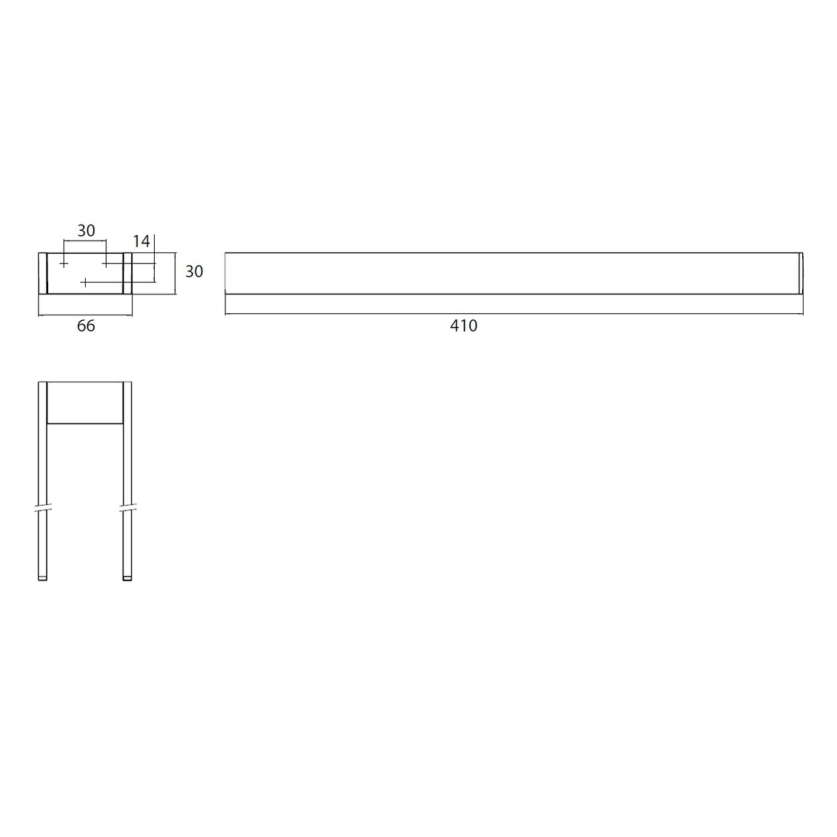 Тримач для рушників подвійний EMCO Liaison 66мм прямокутний металевий хром 185000141