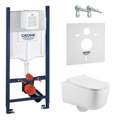 Комплект інсталяції GROHE Rapid SL безобідковий унітаз VOLLE з кришкою мікроліфт дюропласт 13-44-202+3884000G